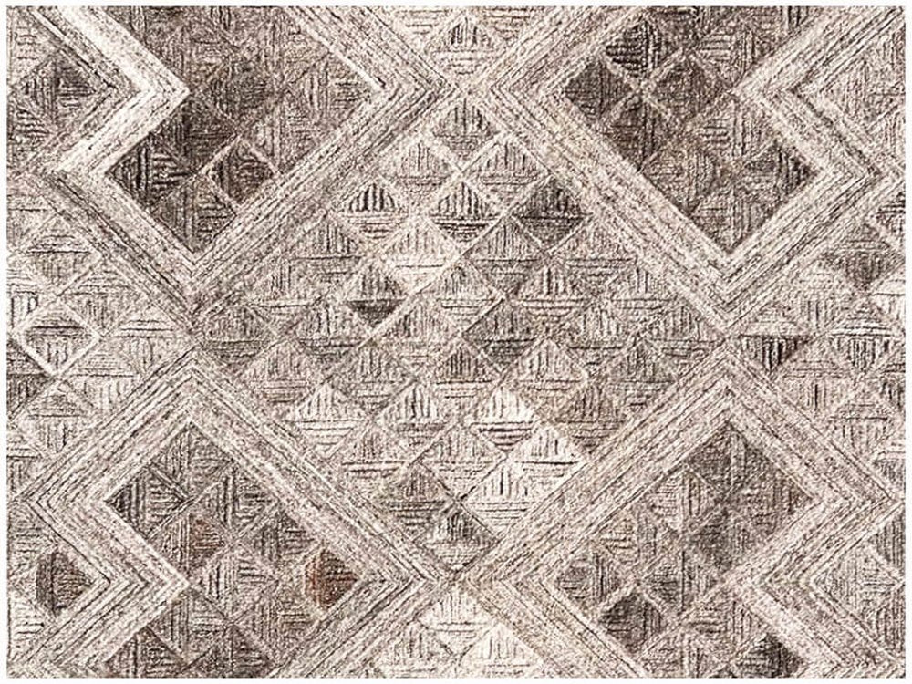 5' X 8' Silver Abstract Geometric Hand Tufted Non Skid Area Rug