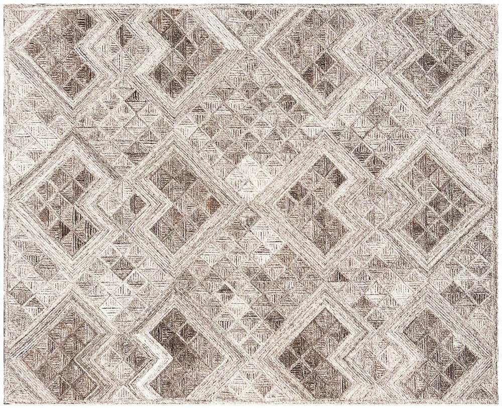 5' X 8' Silver Abstract Geometric Hand Tufted Non Skid Area Rug
