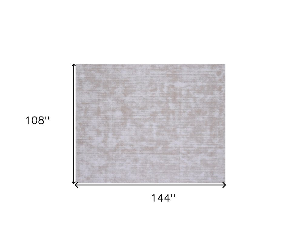 9' X 12' Ivory and Light Gray Abstract Hand Loomed Area Rug