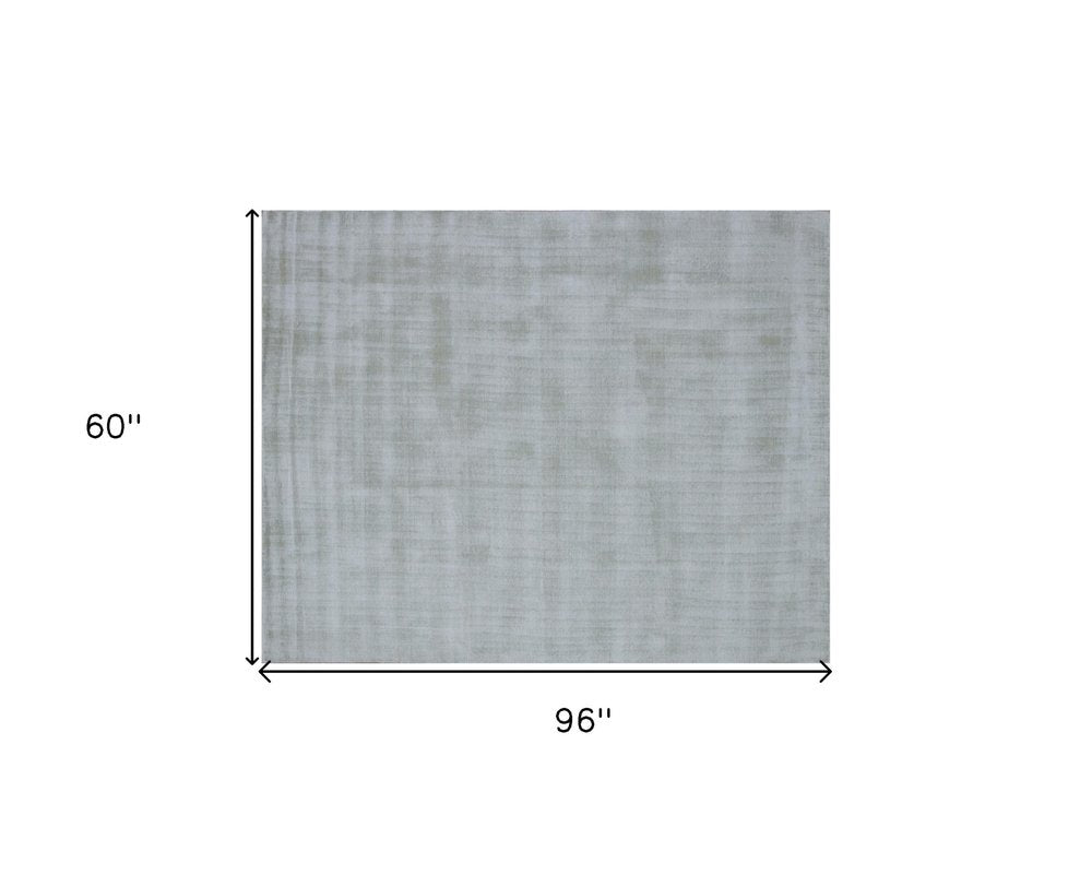 5' X 8' Green Hand Loomed Area Rug