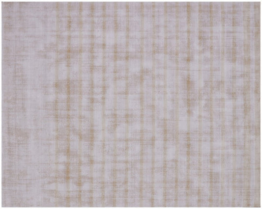 8' X 10' Camel Striped Hand Loomed Area Rug