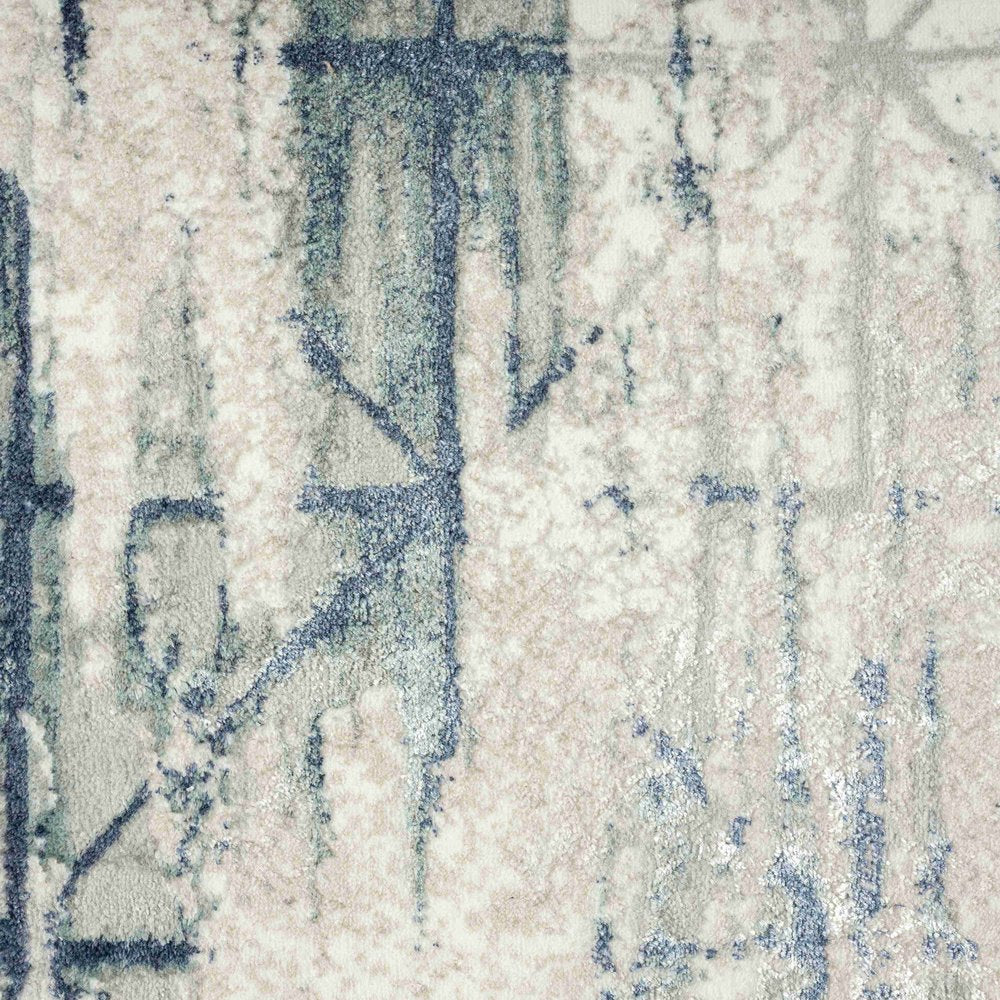2' X 3' Blue and Gray Abstract Area Rug