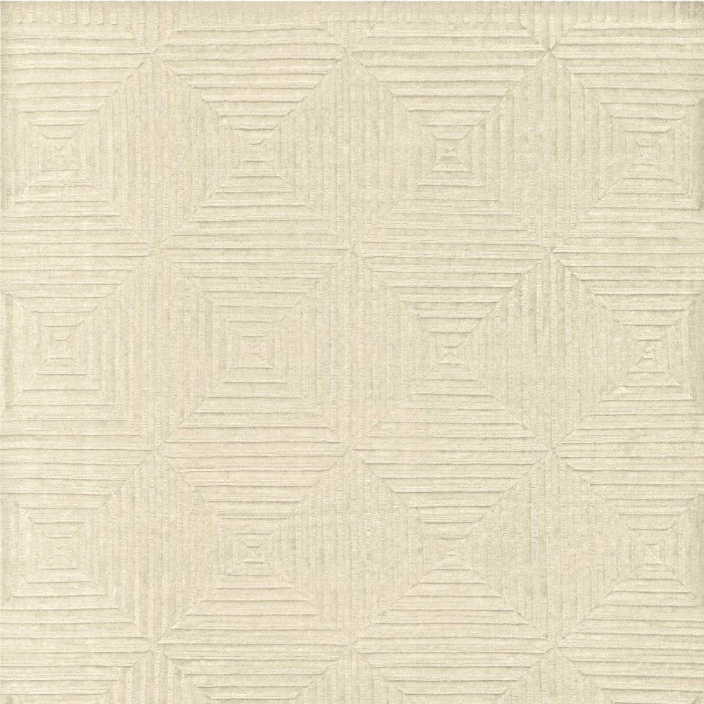4' X 6' Ivory Wool Geometric Hand Knotted Area Rug