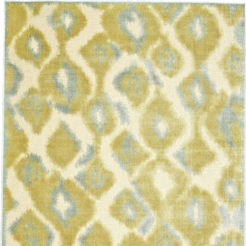 10' X 13' Gold Gray and Tan Abstract Power Loom Area Rug