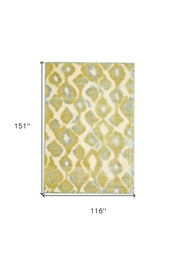 10' X 13' Gold Gray and Tan Abstract Power Loom Area Rug