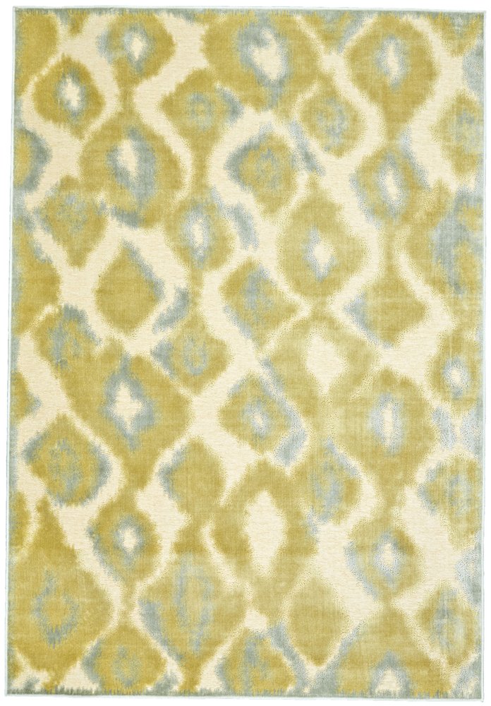 10' X 13' Gold Gray and Tan Abstract Power Loom Area Rug