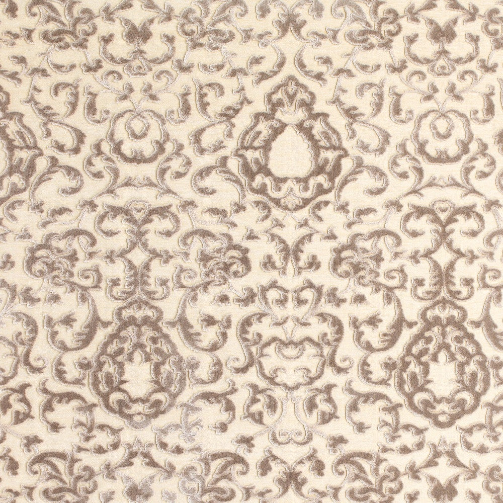 5' X 8' Taupe and Tan Floral Power Loom Area Rug