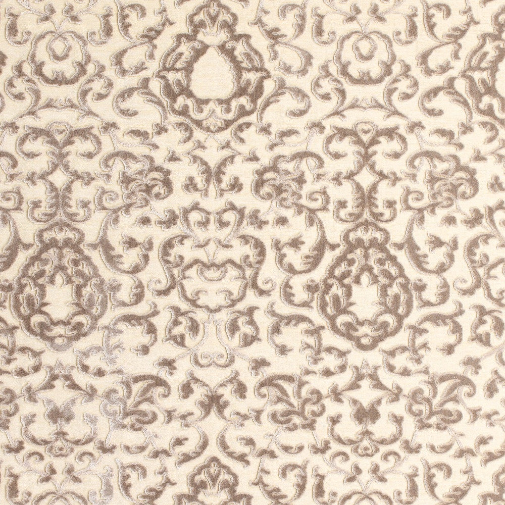 5' X 8' Taupe and Tan Floral Power Loom Area Rug
