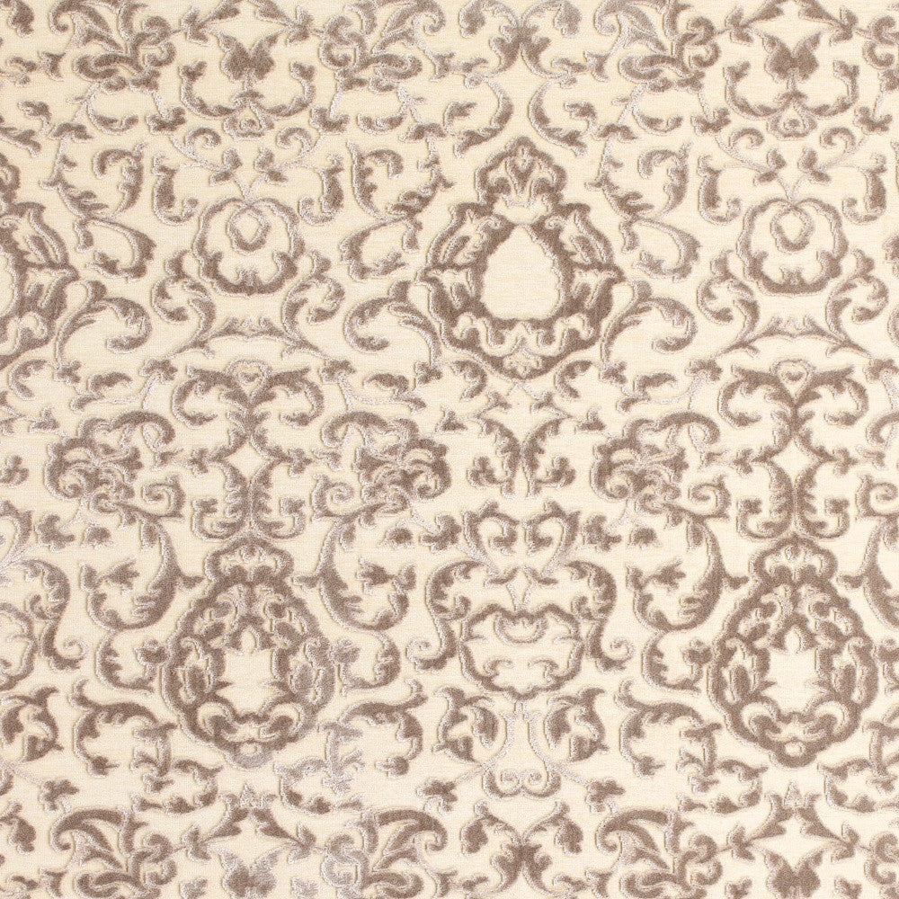 5' X 8' Taupe and Tan Floral Power Loom Area Rug