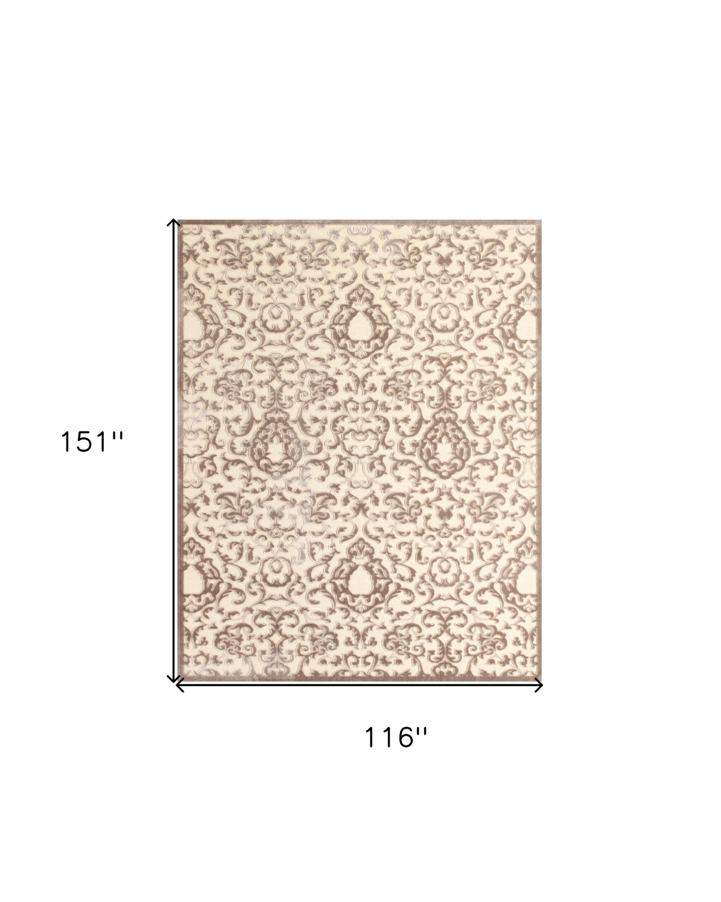 5' X 8' Taupe and Tan Floral Power Loom Area Rug