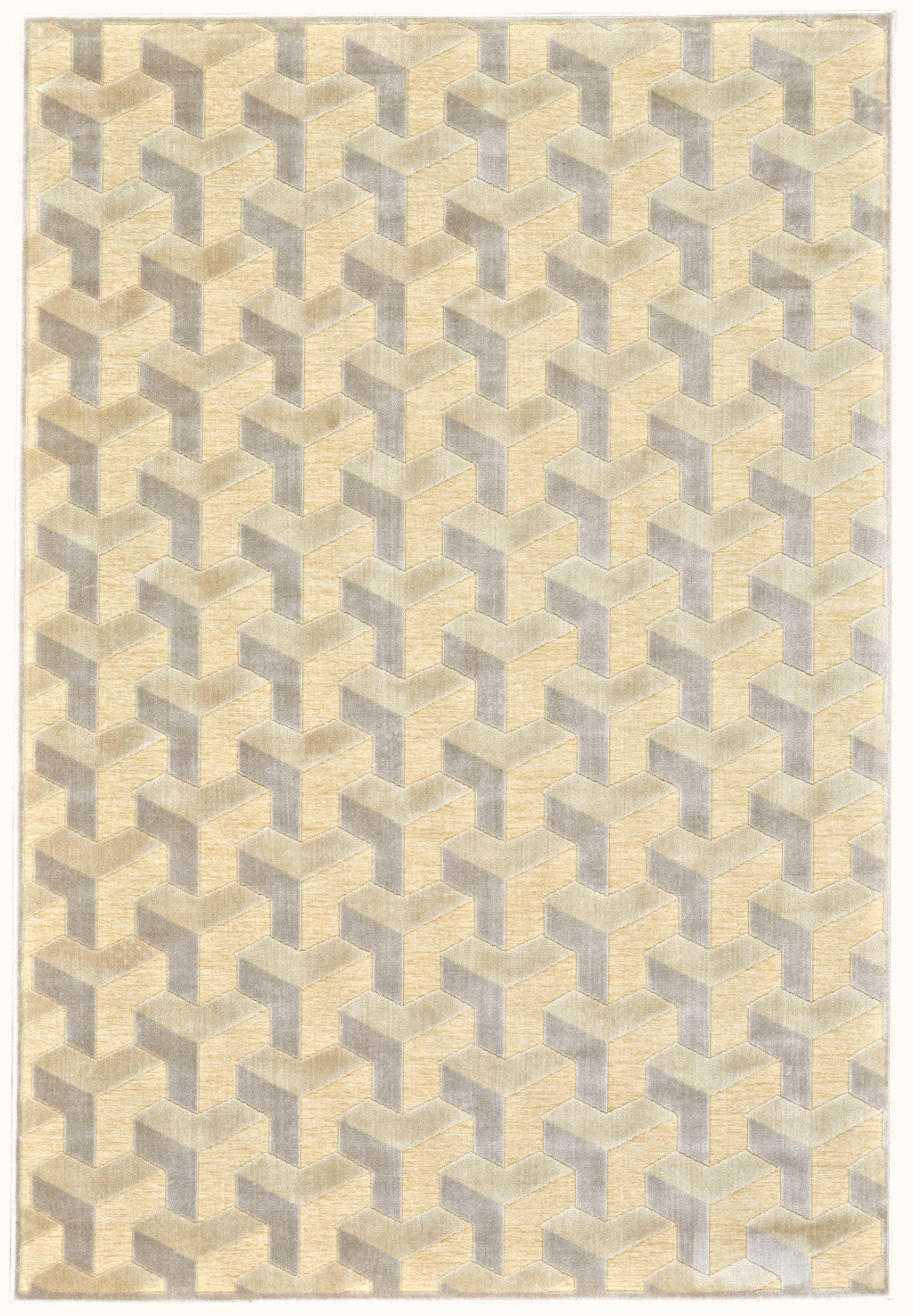 8' X 11' Tan and Gray Geometric Power Loom Area Rug