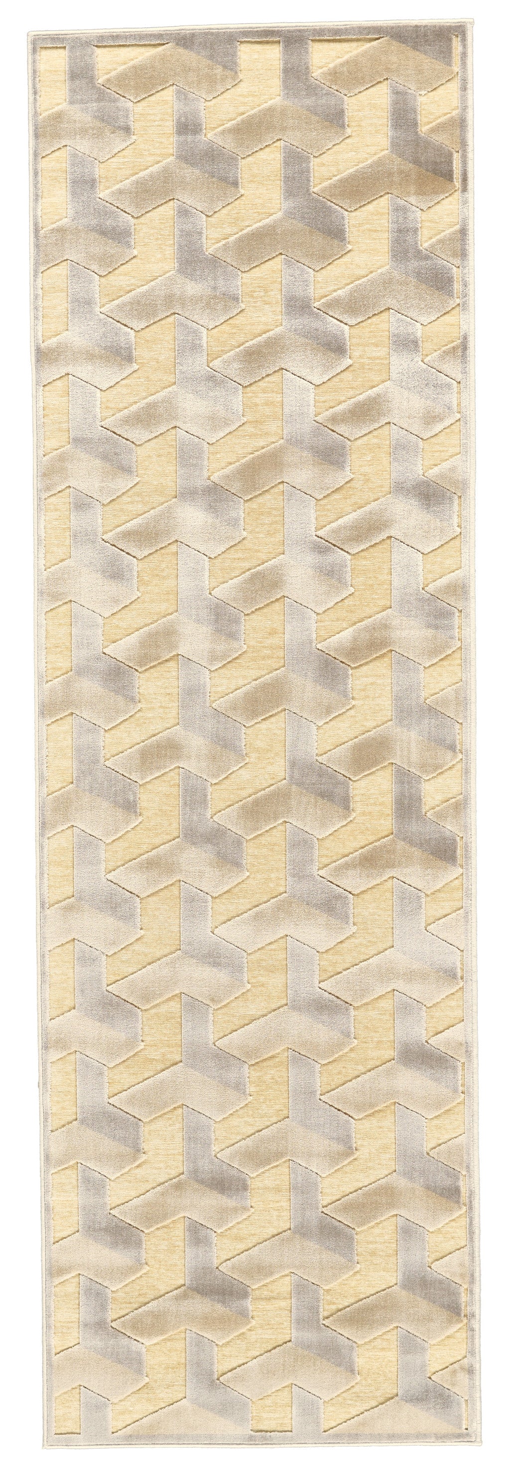 8' X 11' Tan and Gray Geometric Power Loom Area Rug