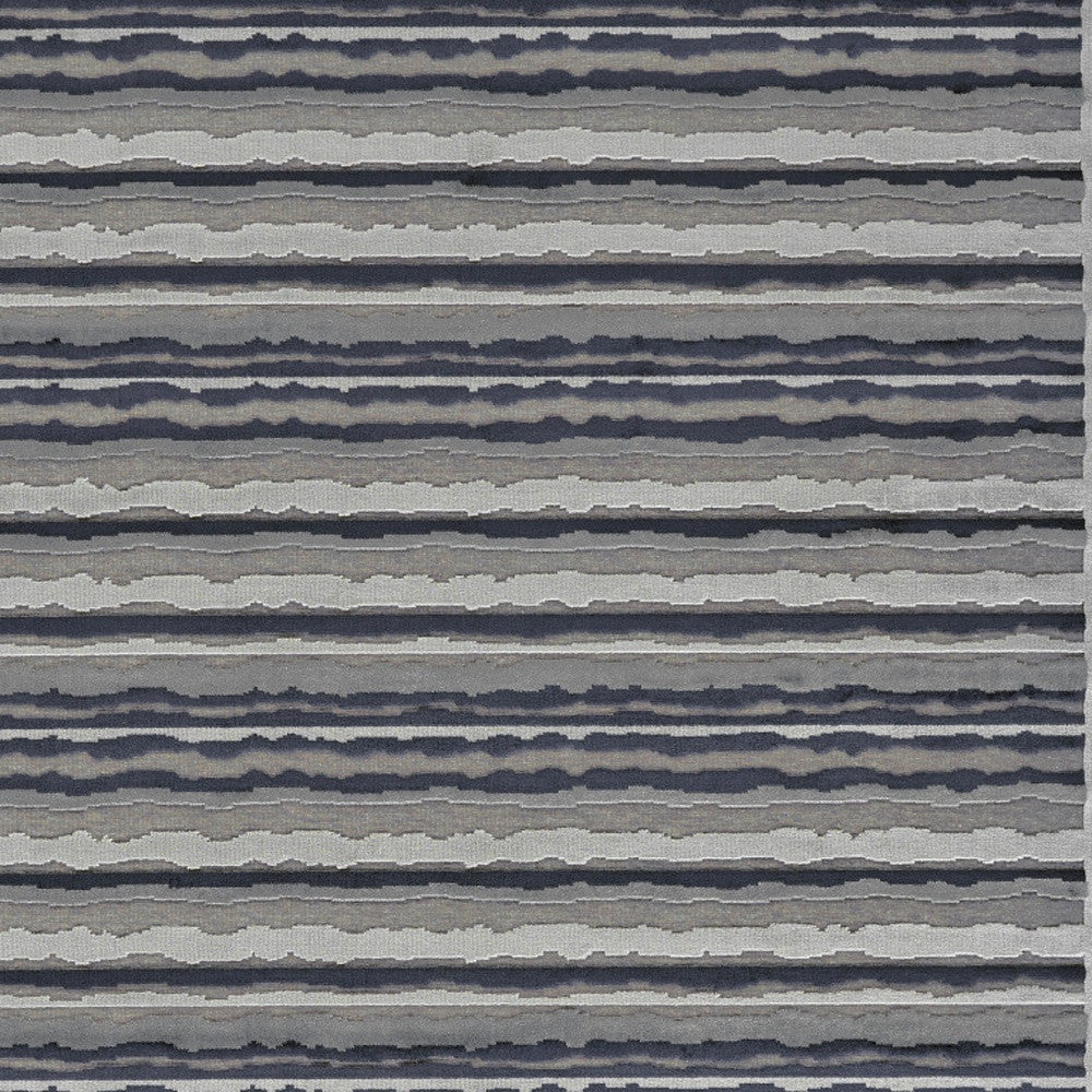 8' X 11' Taupe and Gray Striped Power Loom Area Rug