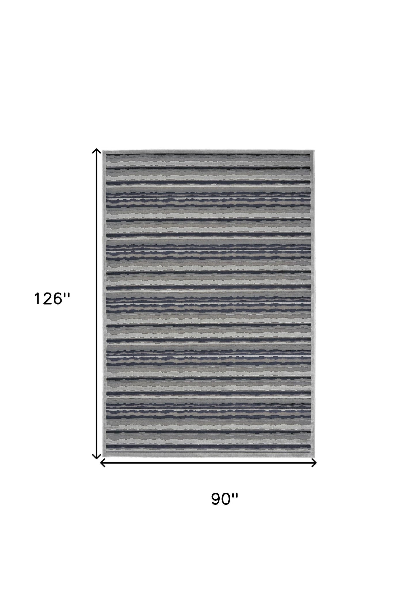 8' X 11' Taupe and Gray Striped Power Loom Area Rug