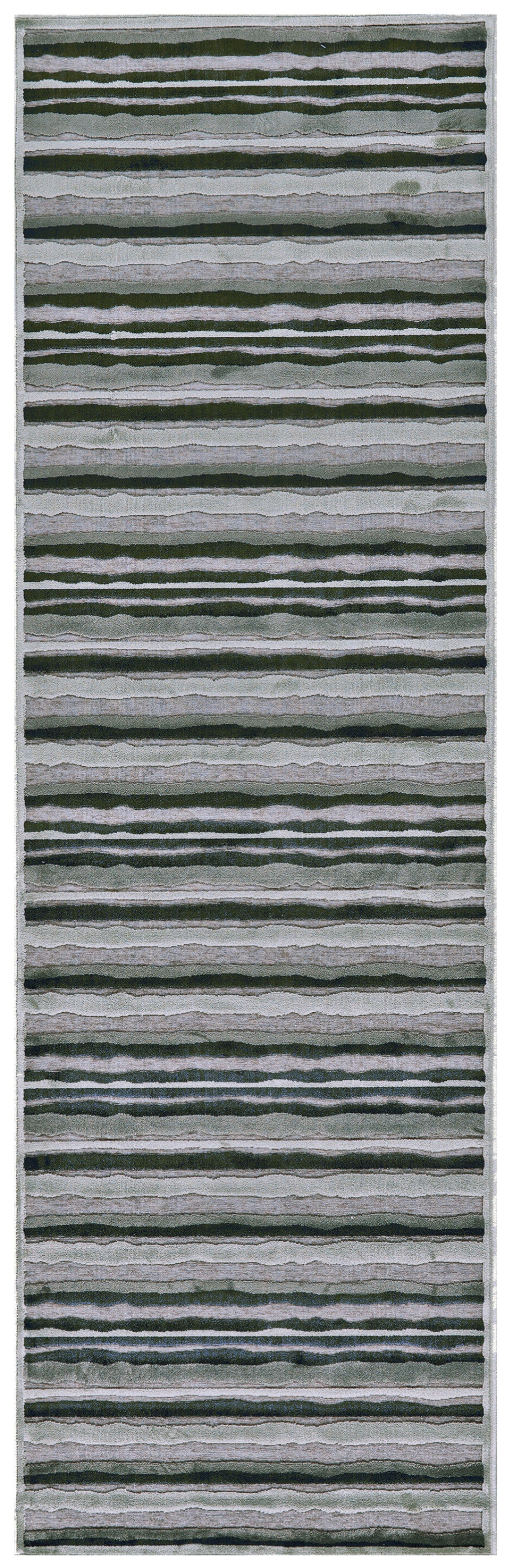 8' X 11' Taupe and Gray Striped Power Loom Area Rug