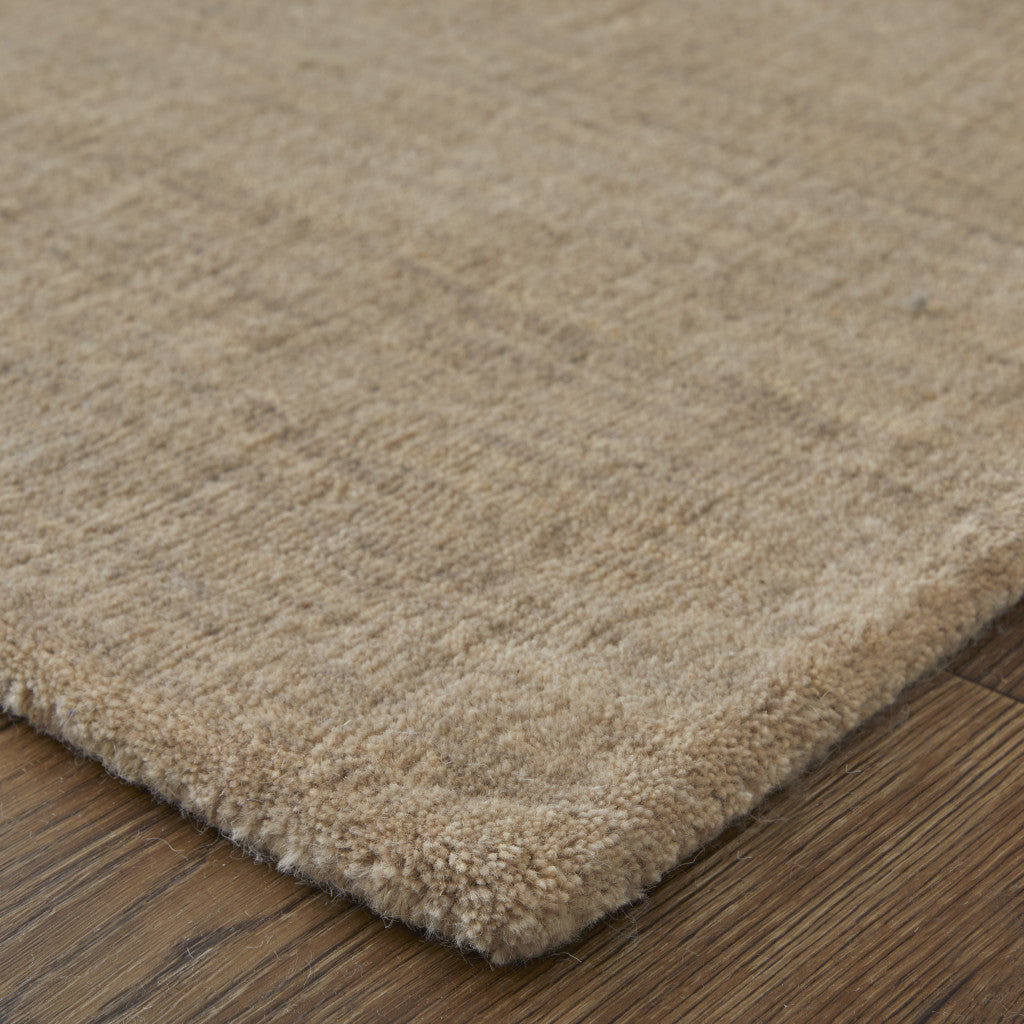 4' X 6' Tan Wool Hand Woven Area Rug