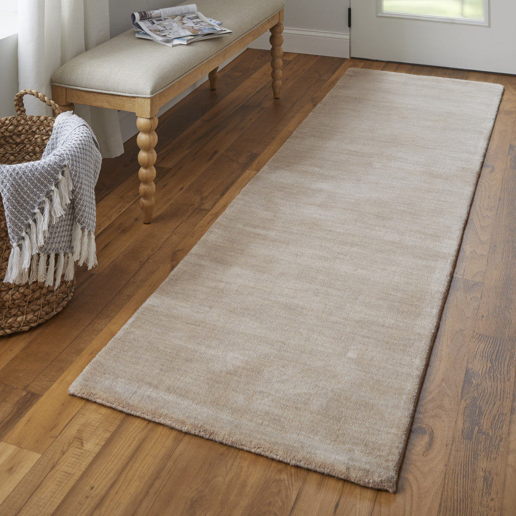 4' X 6' Tan Wool Hand Woven Area Rug