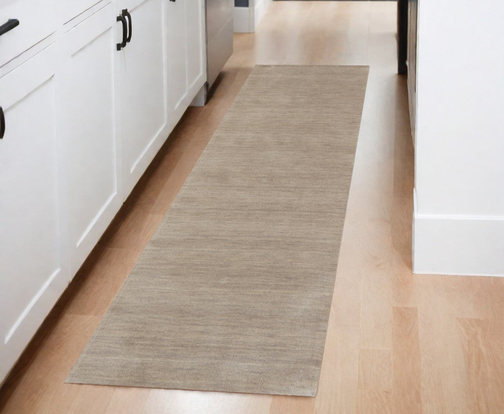 4' X 6' Tan Wool Hand Woven Area Rug