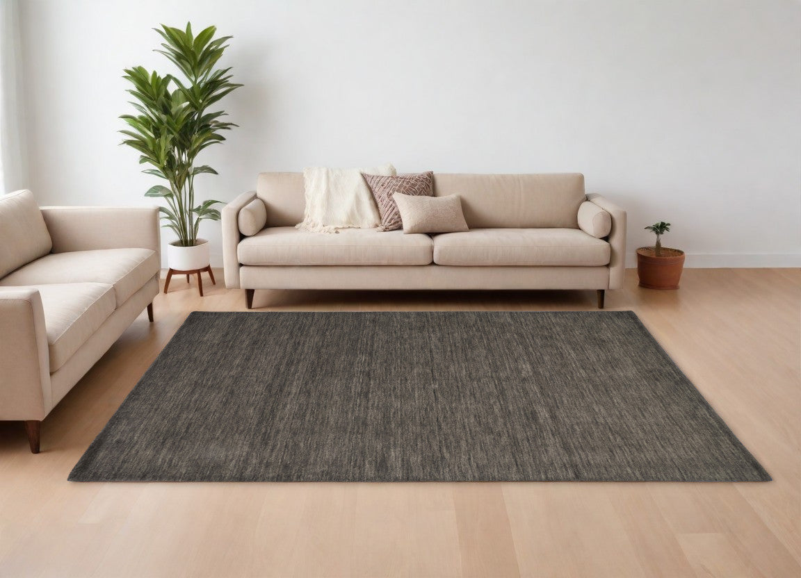 4' X 6' Tan Wool Hand Woven Area Rug