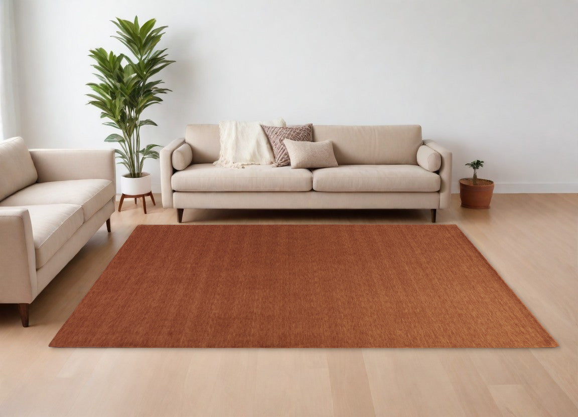 4' X 6' Tan Wool Hand Woven Area Rug