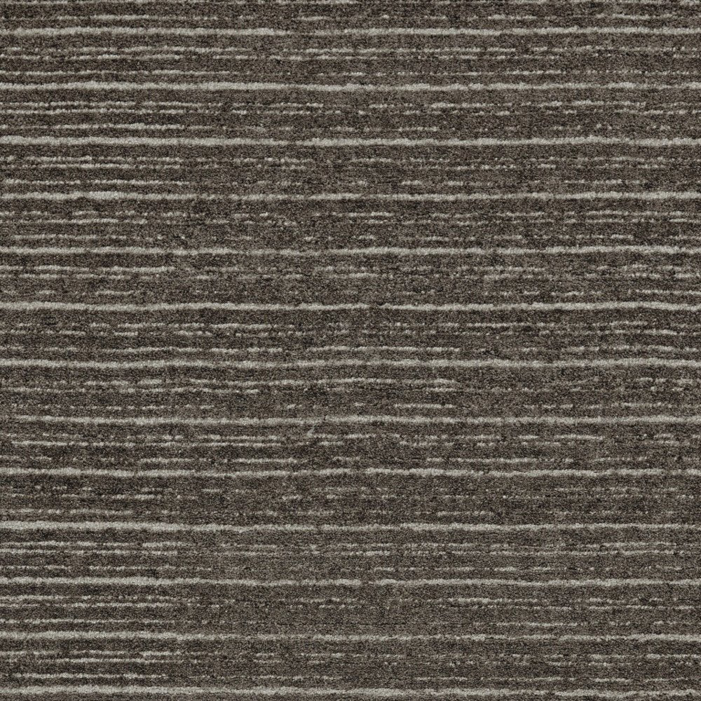 5' X 8' Brown and Ivory Wool Striped Hand Tufted Area Rug