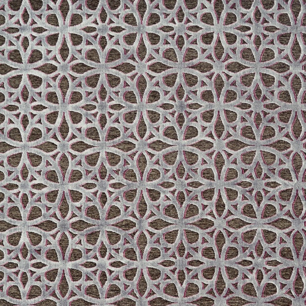 10' X 13' Purple Brown and Gray Geometric Power Loom Area Rug