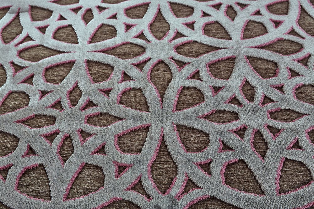 10' X 13' Purple Brown and Gray Geometric Power Loom Area Rug