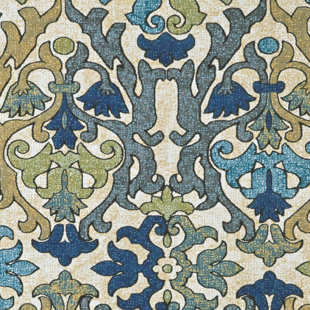 7' X 10' Green Gray and Tan Floral Power Loom Area Rug