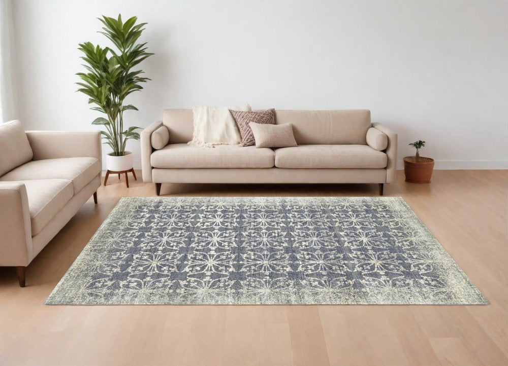 9' X 12' Tan and Gray Geometric Power Loom Area Rug