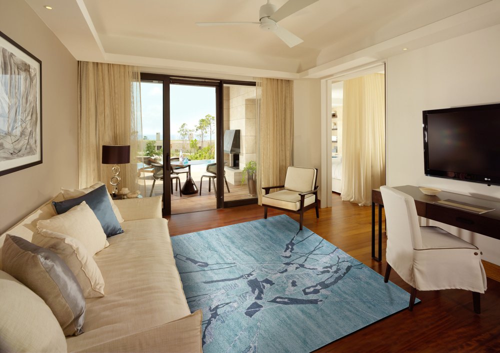 8' X 11' Blue and Gray Abstract Hand Tufted Area Rug