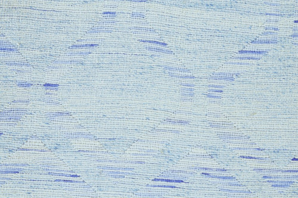 5' X 8' Blue and Ivory Abstract Hand Tufted Area Rug