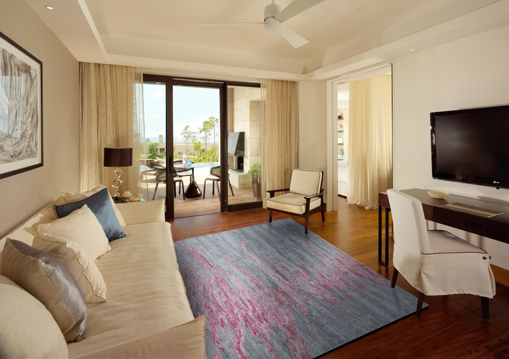 5' X 8' Red and Gray Abstract Hand Tufted Area Rug