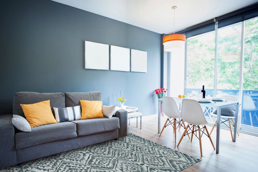 2' X 3' Gray and Blue Wool Southwestern Hand Knotted Area Rug