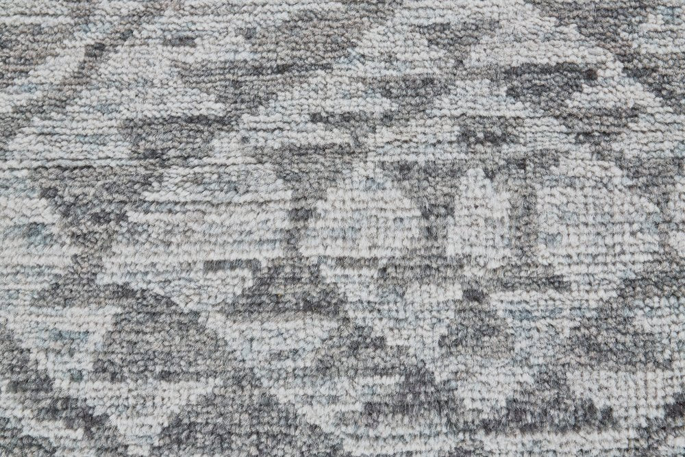 2' X 3' Gray and Blue Wool Southwestern Hand Knotted Area Rug