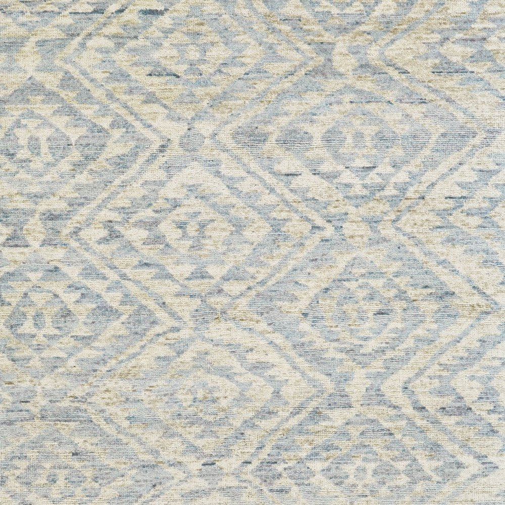 2' X 3' Gray and Blue Wool Southwestern Hand Knotted Area Rug