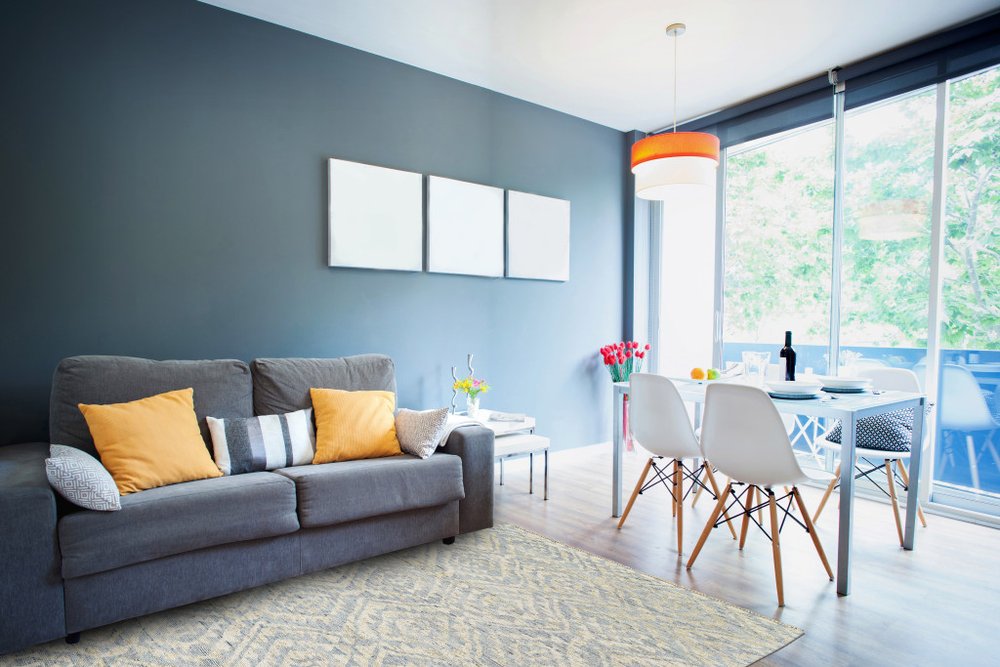 2' X 3' Gray and Blue Wool Southwestern Hand Knotted Area Rug