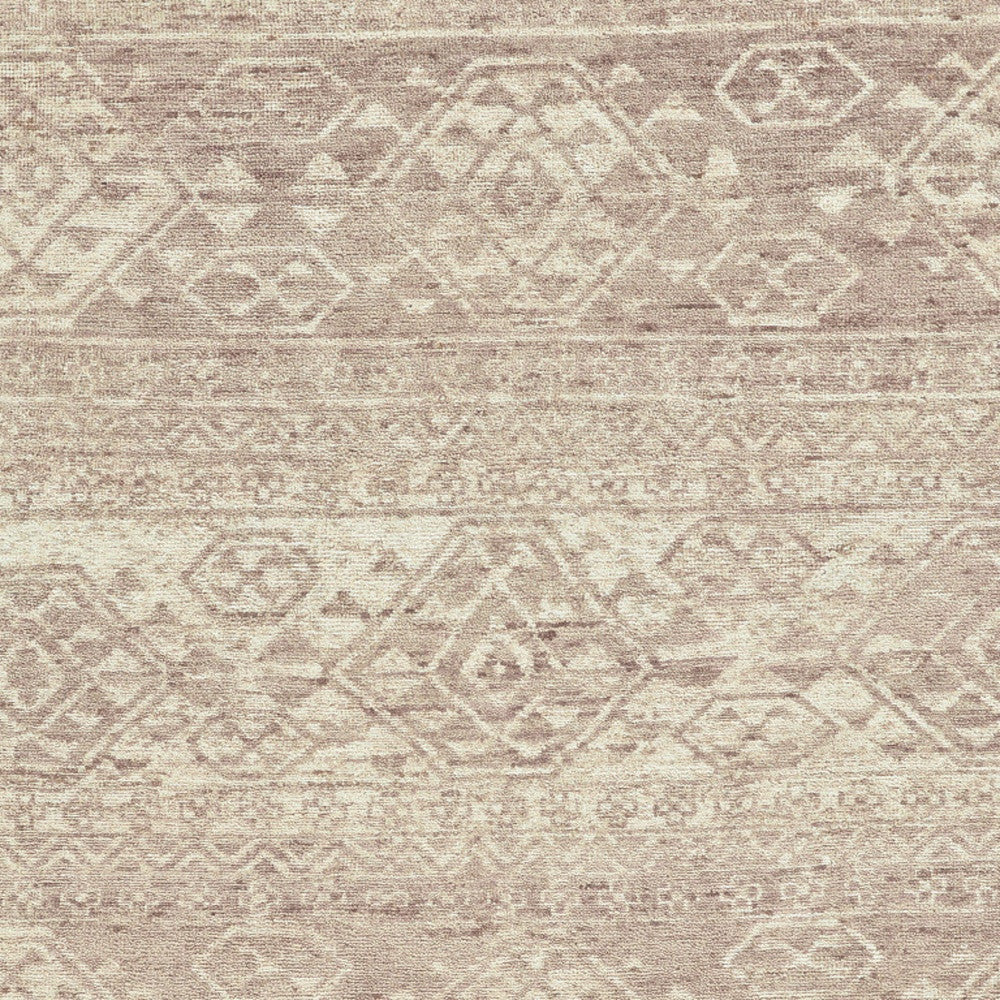 6' X 9' Brown and Tan Wool Southwestern Hand Knotted Area Rug