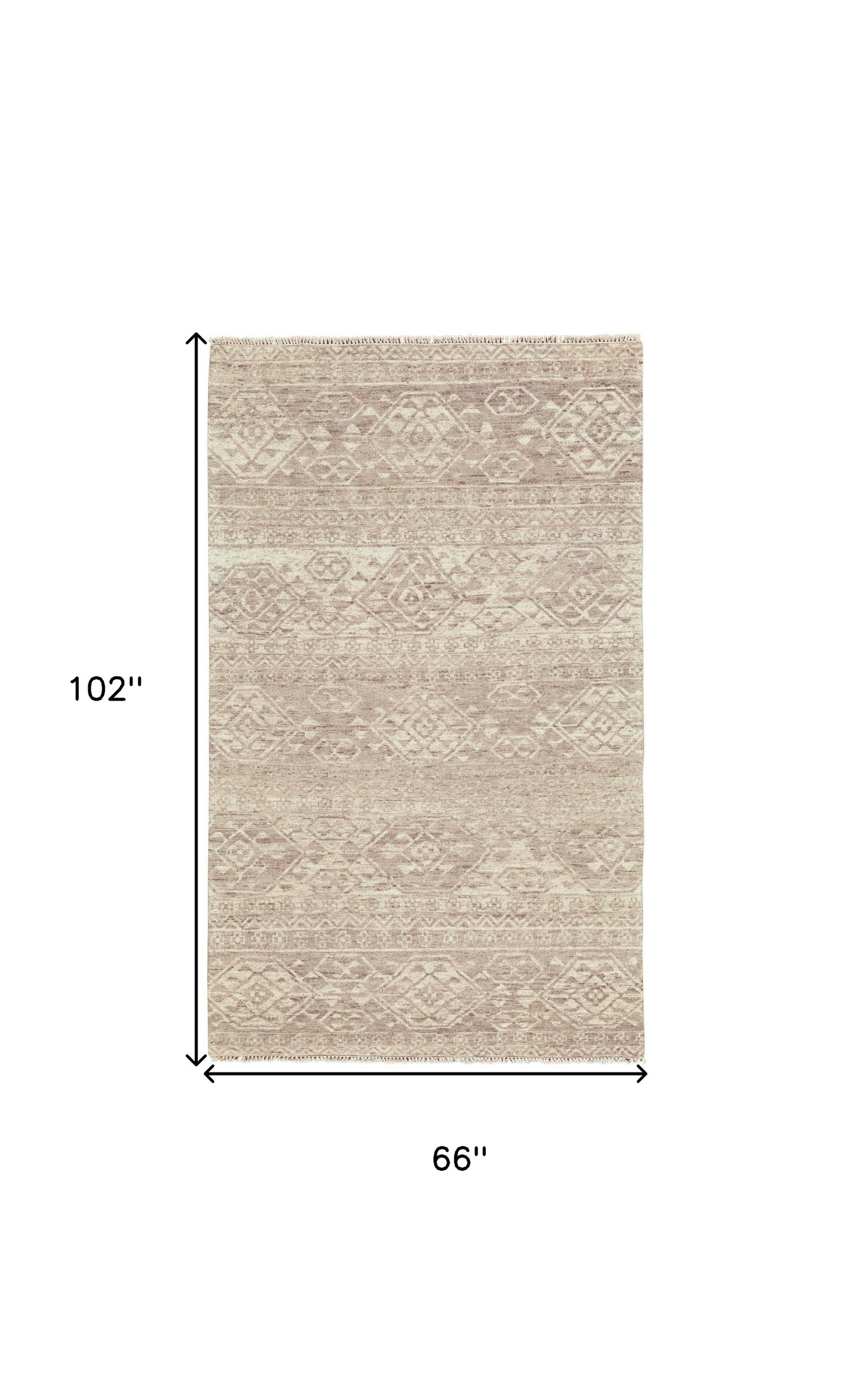6' X 9' Brown and Tan Wool Southwestern Hand Knotted Area Rug