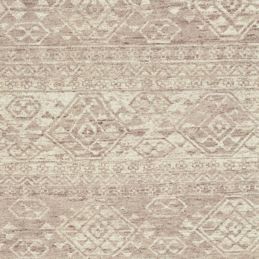 6' X 9' Brown and Tan Wool Southwestern Hand Knotted Area Rug