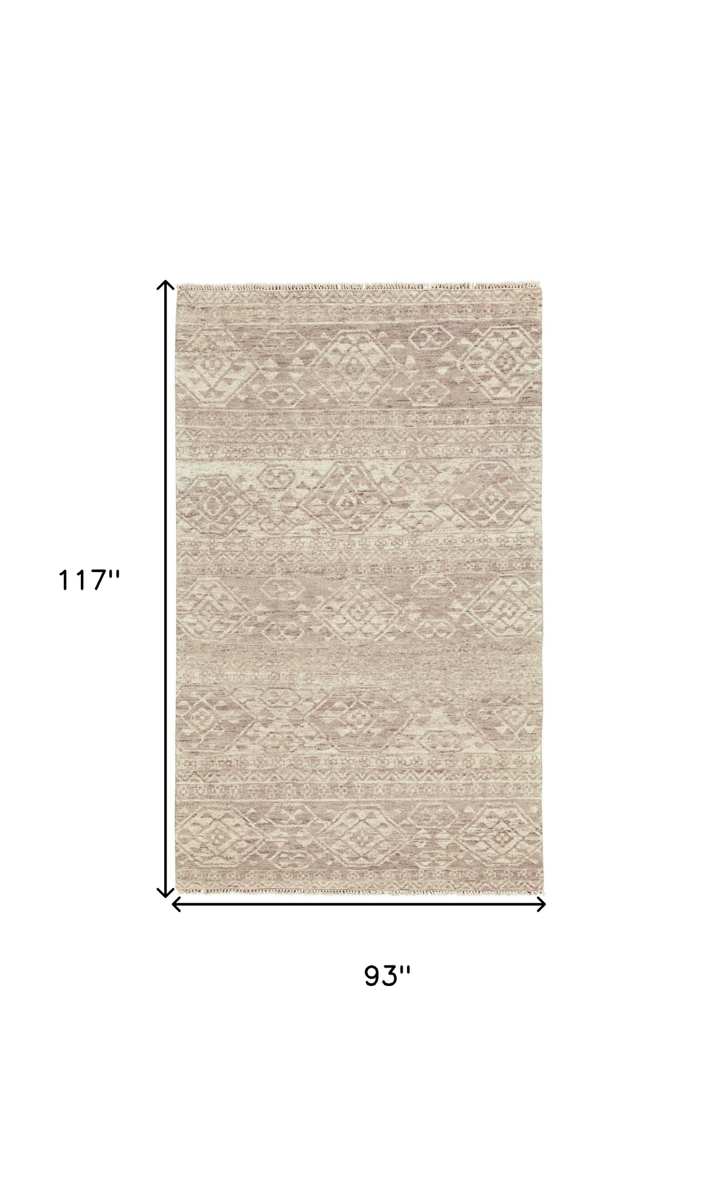 6' X 9' Brown and Tan Wool Southwestern Hand Knotted Area Rug