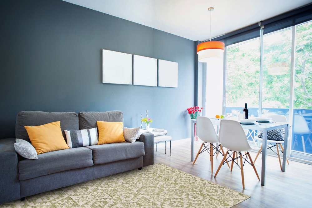 6' X 9' Green and Ivory Wool Southwestern Hand Knotted Area Rug