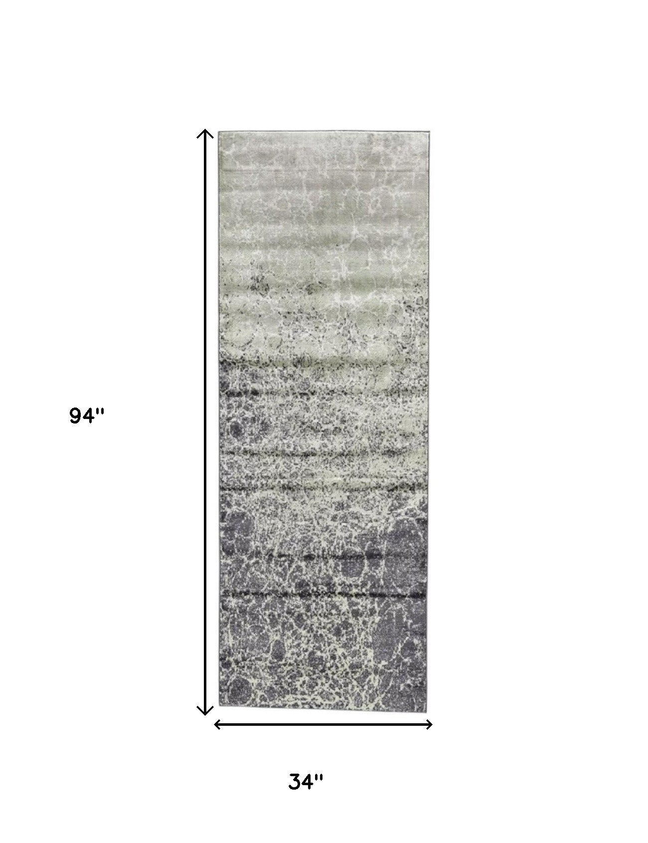 4' X 6' Ivory Gray and Green Abstract Power Loom Area Rug