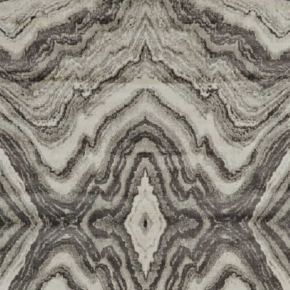 7' X 10' Ivory Gray and Tan Abstract Power Loom Area Rug