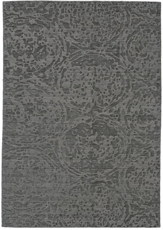 6' X 9' Gray Abstract Hand Woven Area Rug