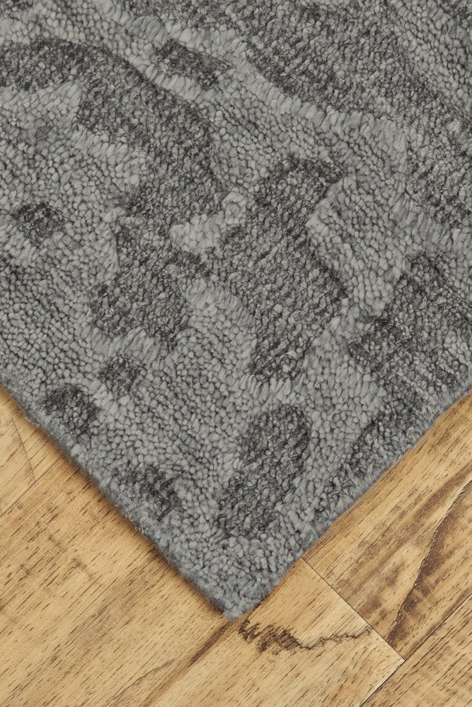 6' X 9' Gray Abstract Hand Woven Area Rug