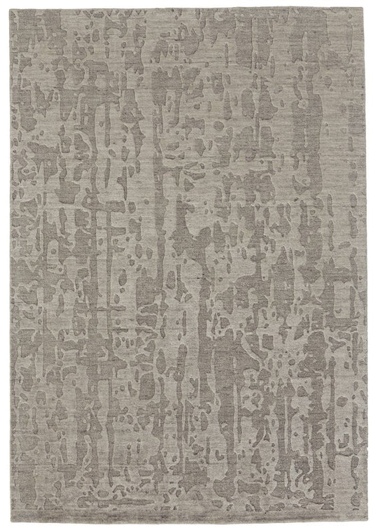 6' X 9' Taupe Abstract Hand Woven Area Rug