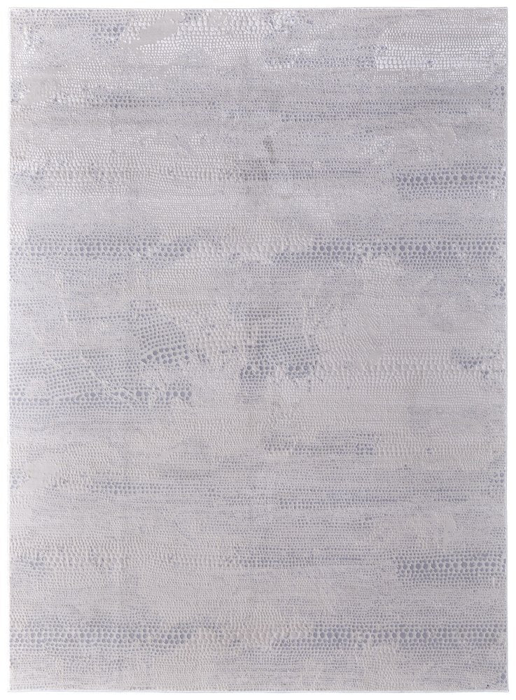 10' X 13' Gray and Ivory Abstract Power Loom Worn Faded Area Rug