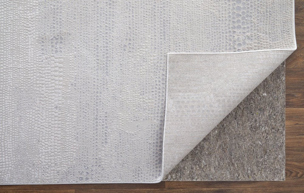 10' X 13' Gray and Ivory Abstract Power Loom Worn Faded Area Rug