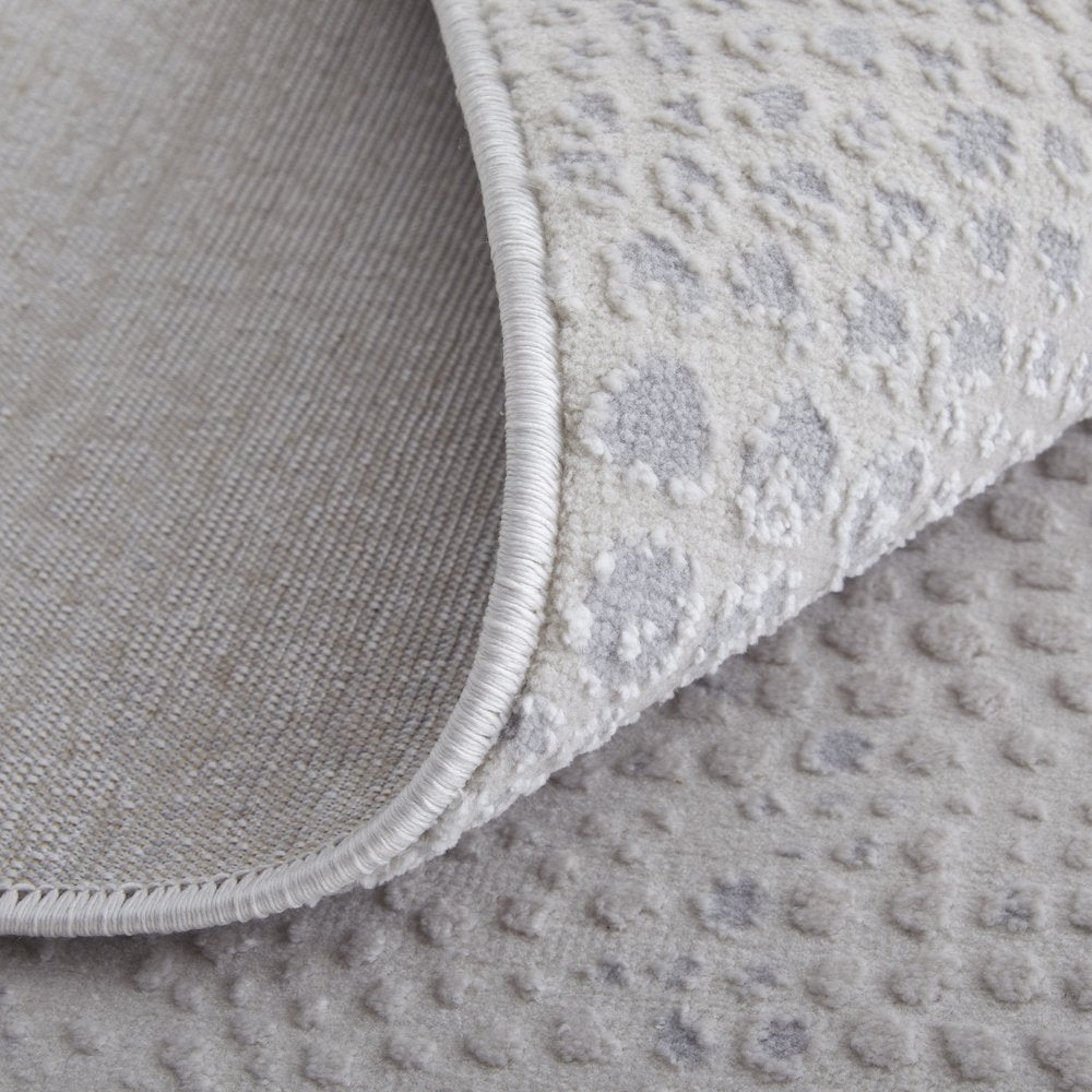 10' X 13' Gray and Ivory Abstract Power Loom Worn Faded Area Rug