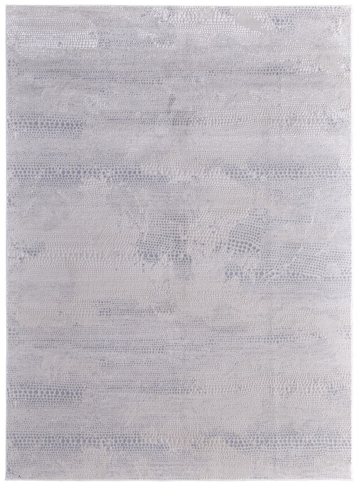 10' X 13' Gray and Ivory Abstract Power Loom Worn Faded Area Rug